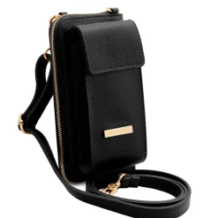 Lederbrieftasche/Handyhalter mit Tragegurt