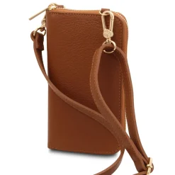 Lederbrieftasche/Handyhalter mit Tragegurt