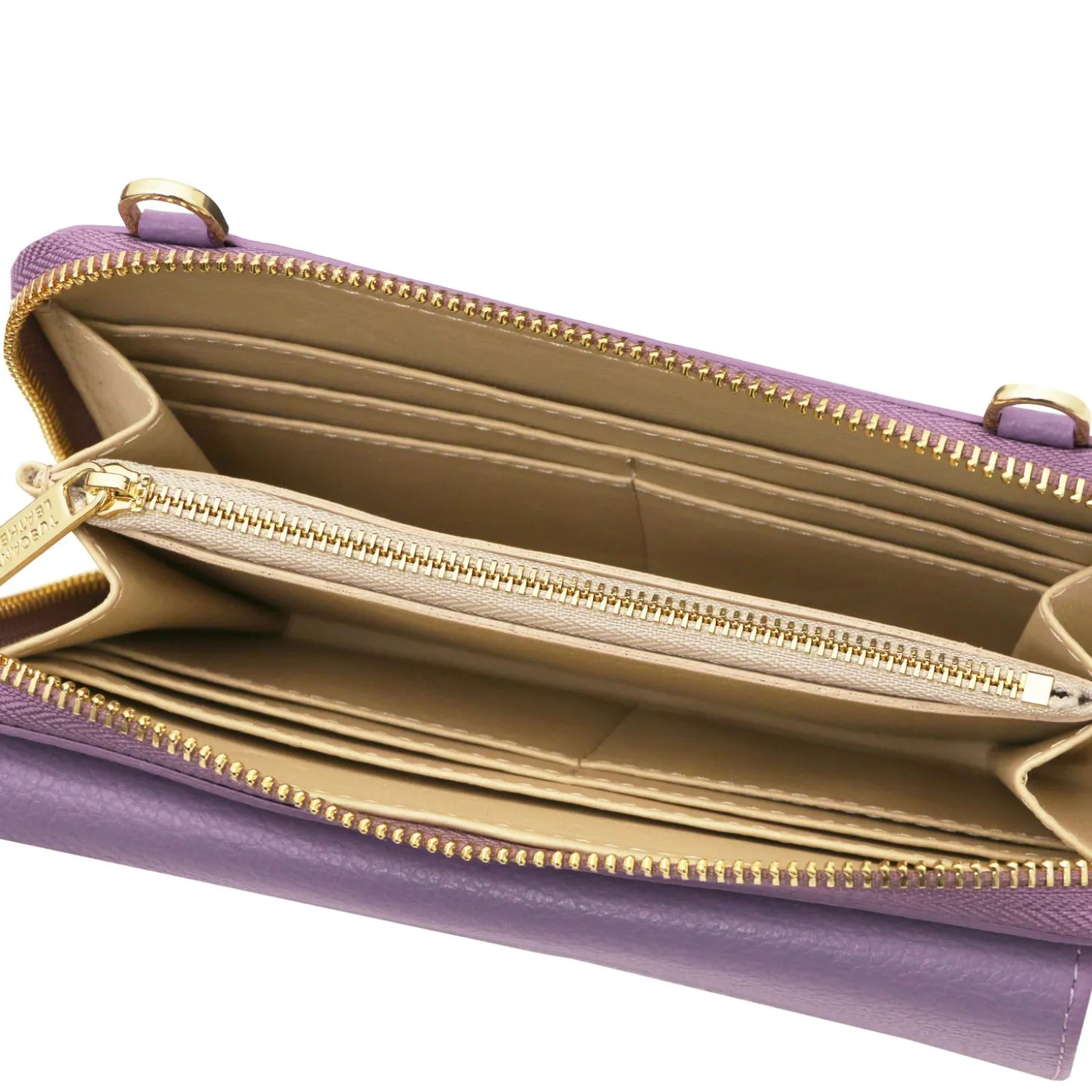 Lederbrieftasche/Handyhalter mit Tragegurt
