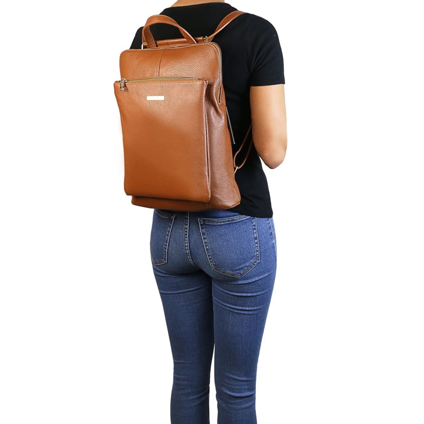 Lederrucksack Für Damen aus Weichem Leder