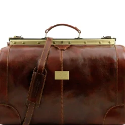 Maulbügelreisetasche aus Leder - Gross