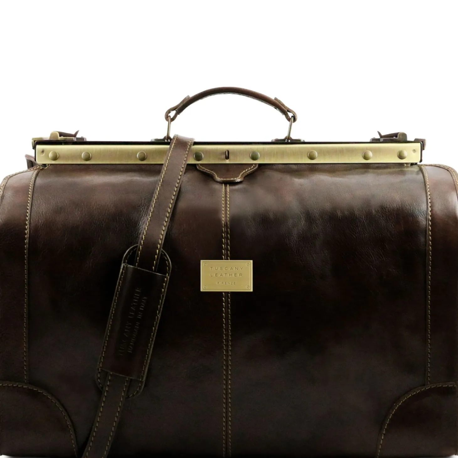 Maulbügelreisetasche aus Leder - Gross