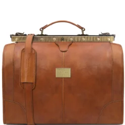 Maulbügelreisetasche aus Leder - Klein