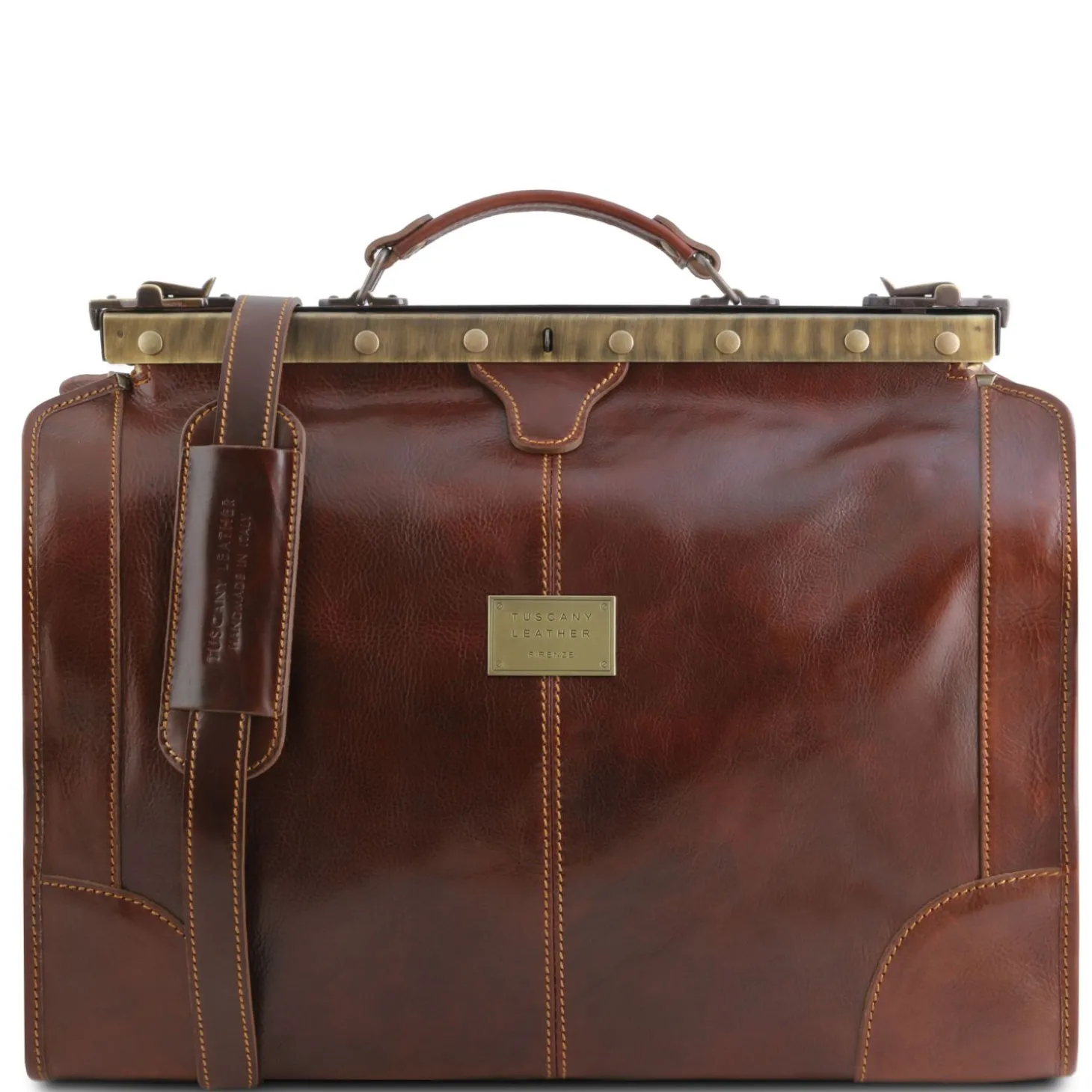 Maulbügelreisetasche aus Leder - Klein