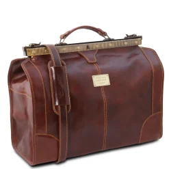 Maulbügelreisetasche aus Leder - Klein