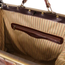 Maulbügelreisetasche aus Leder - Gross