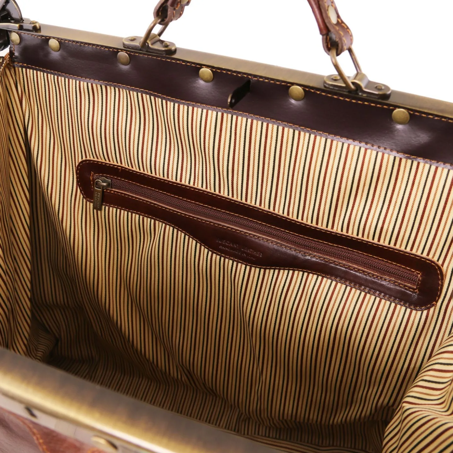 Maulbügelreisetasche aus Leder - Gross