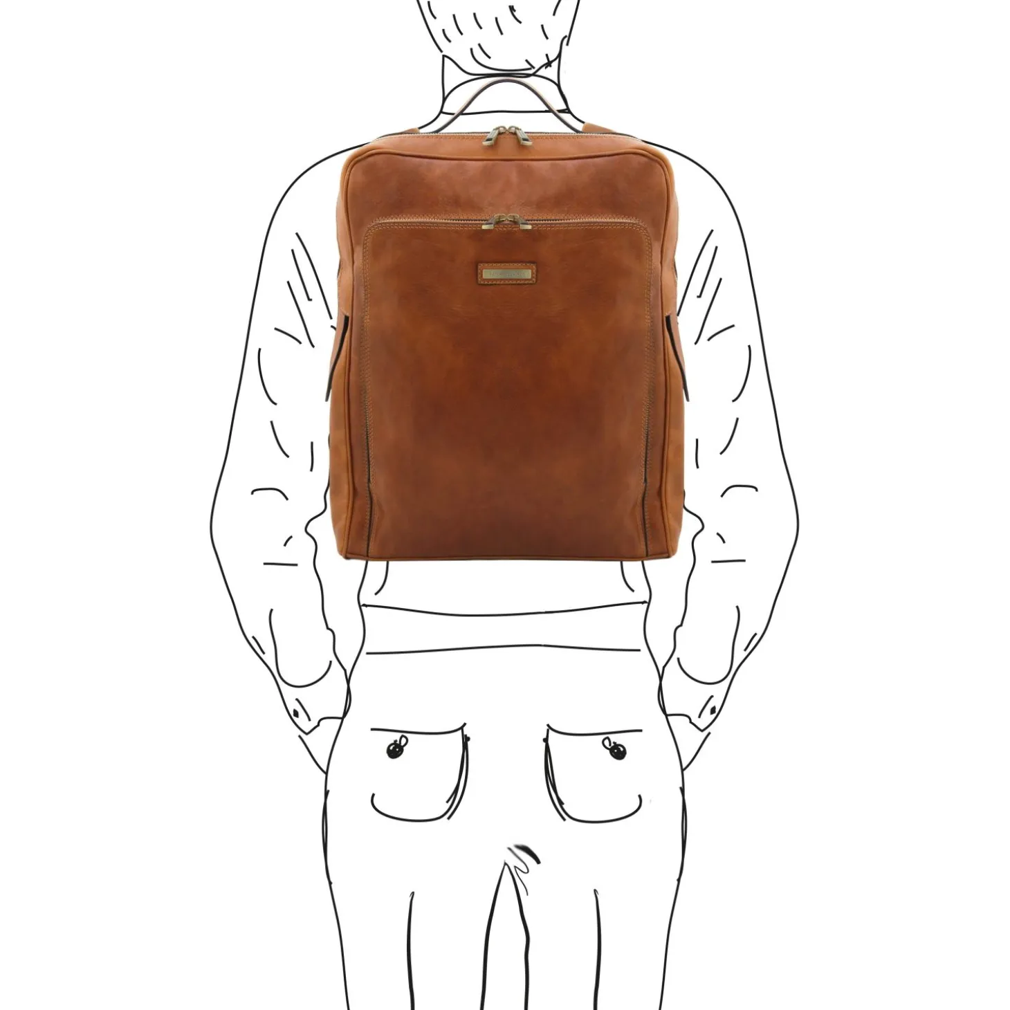 Notebook Rucksack aus Leder - Gross