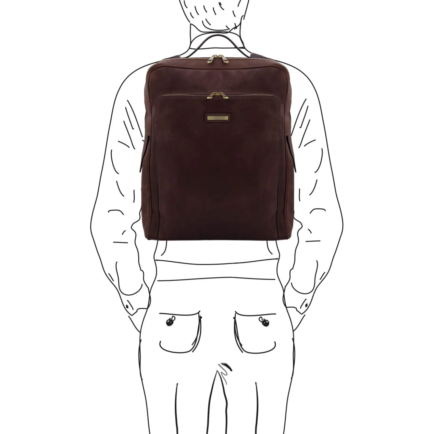 Notebook Rucksack aus Leder - Gross