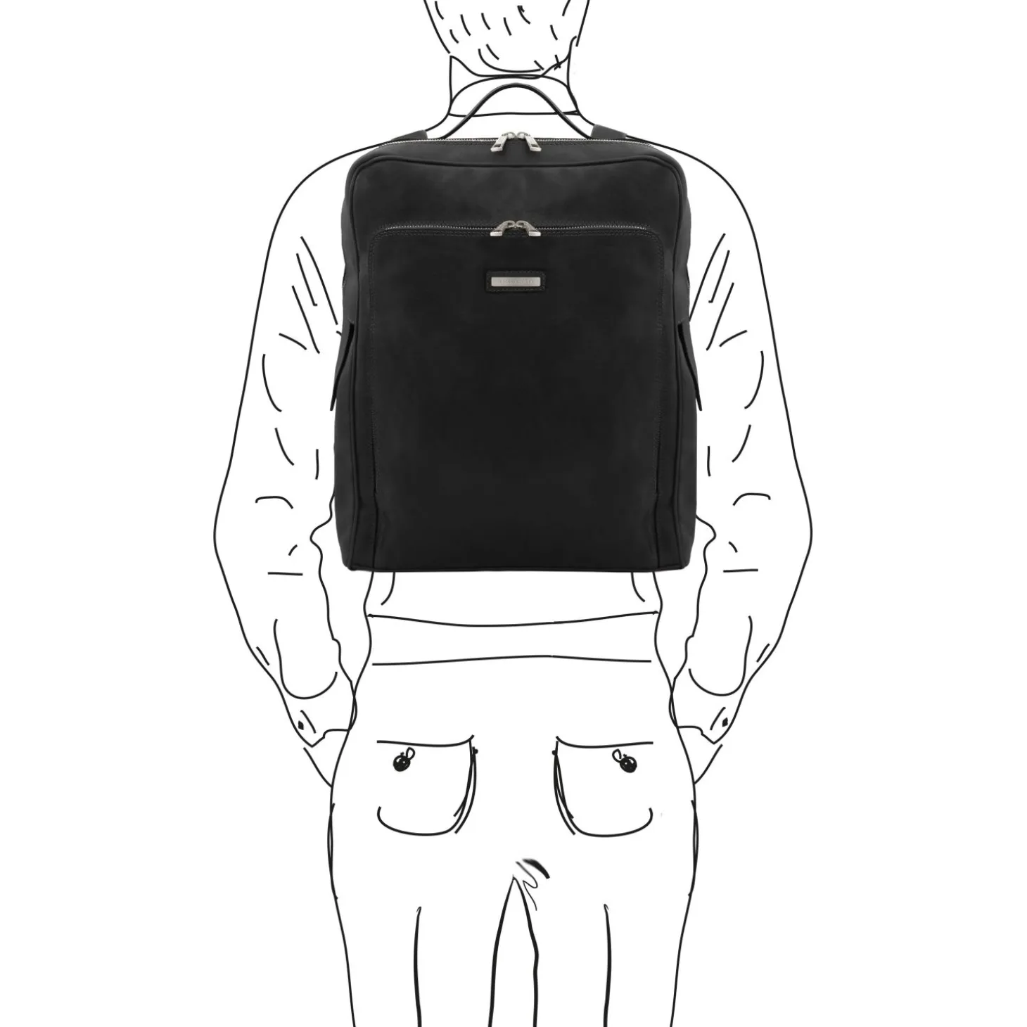 Notebook Rucksack aus Leder - Gross
