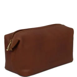 Reise- Kulturtasche aus Leder - Gross