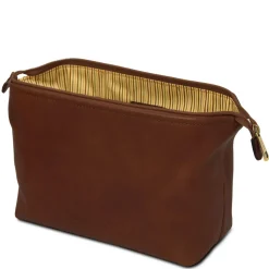 Reise- Kulturtasche aus Leder - Gross