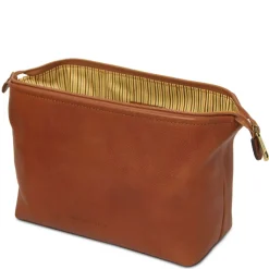 Reise- Kulturtasche aus Leder - Gross