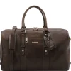 Reisetasche aus Leder mit Vorderfach