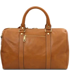 Reisetasche aus Leder mit Fach auf der Rückseite - Klein