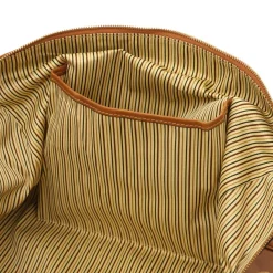 Reisetasche aus Leder mit Fach auf der Rückseite - Klein