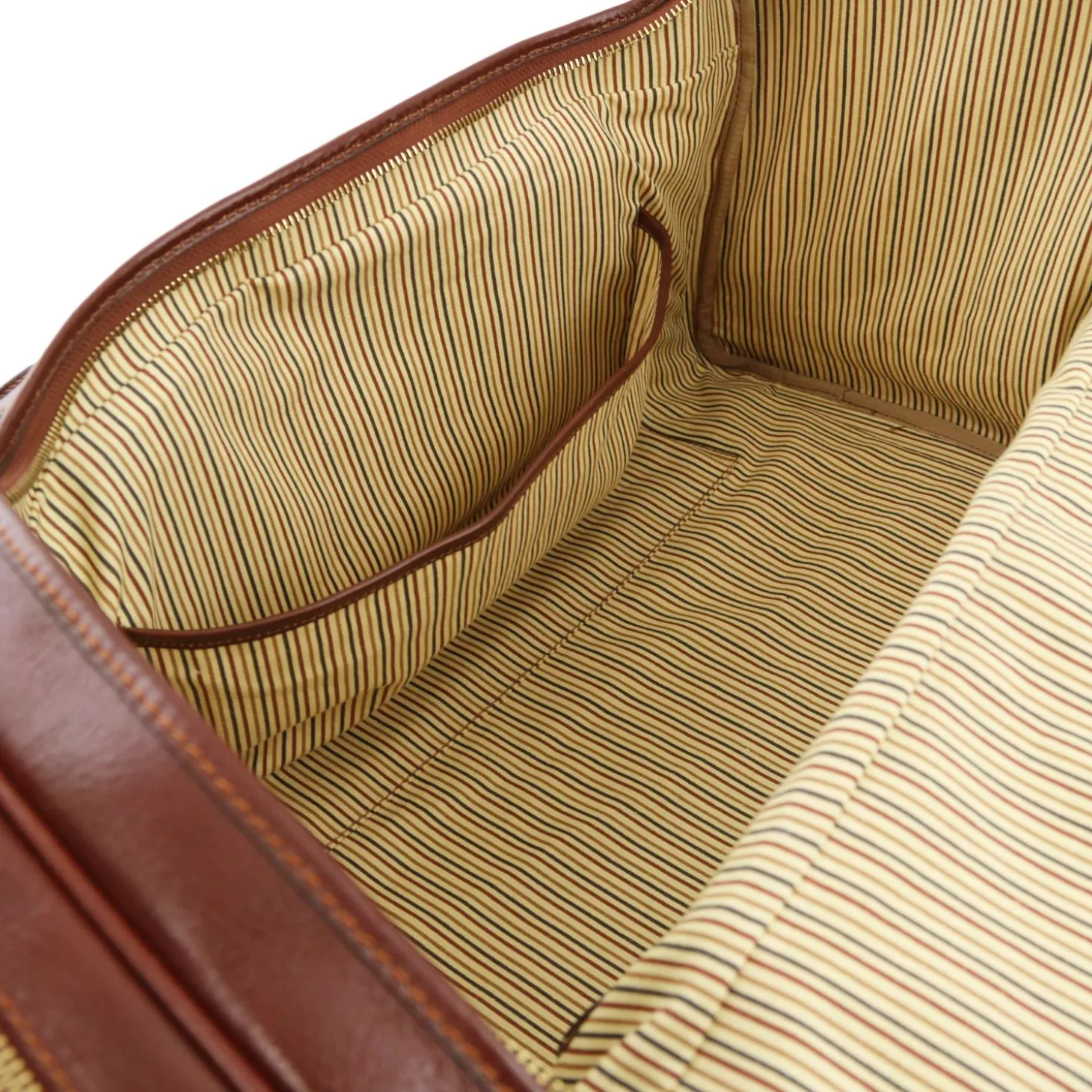 Reisetasche aus Leder mit 2 Reissverschluss - Seitentaschen