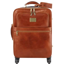 4 Rollen Ledertrolley und TL SMART Notebooktasche aus Leder