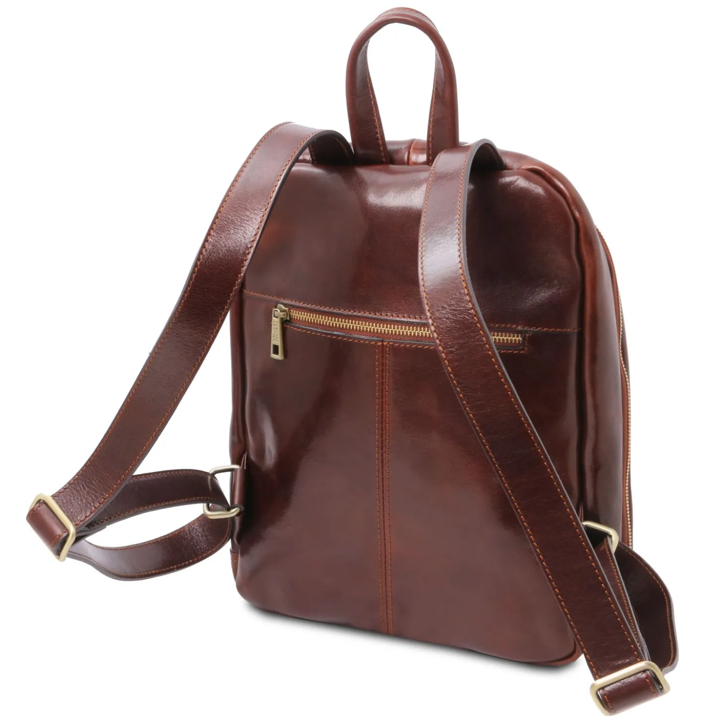 Rucksack aus Leder 2 Fächer