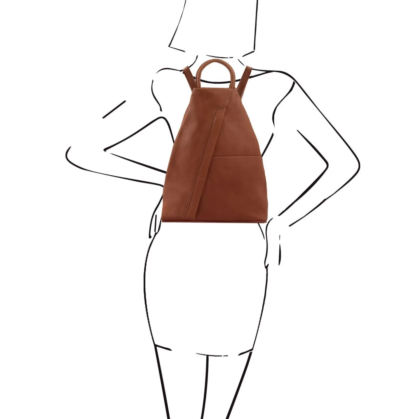 Rucksack Tropfendesign aus Weichem Leder