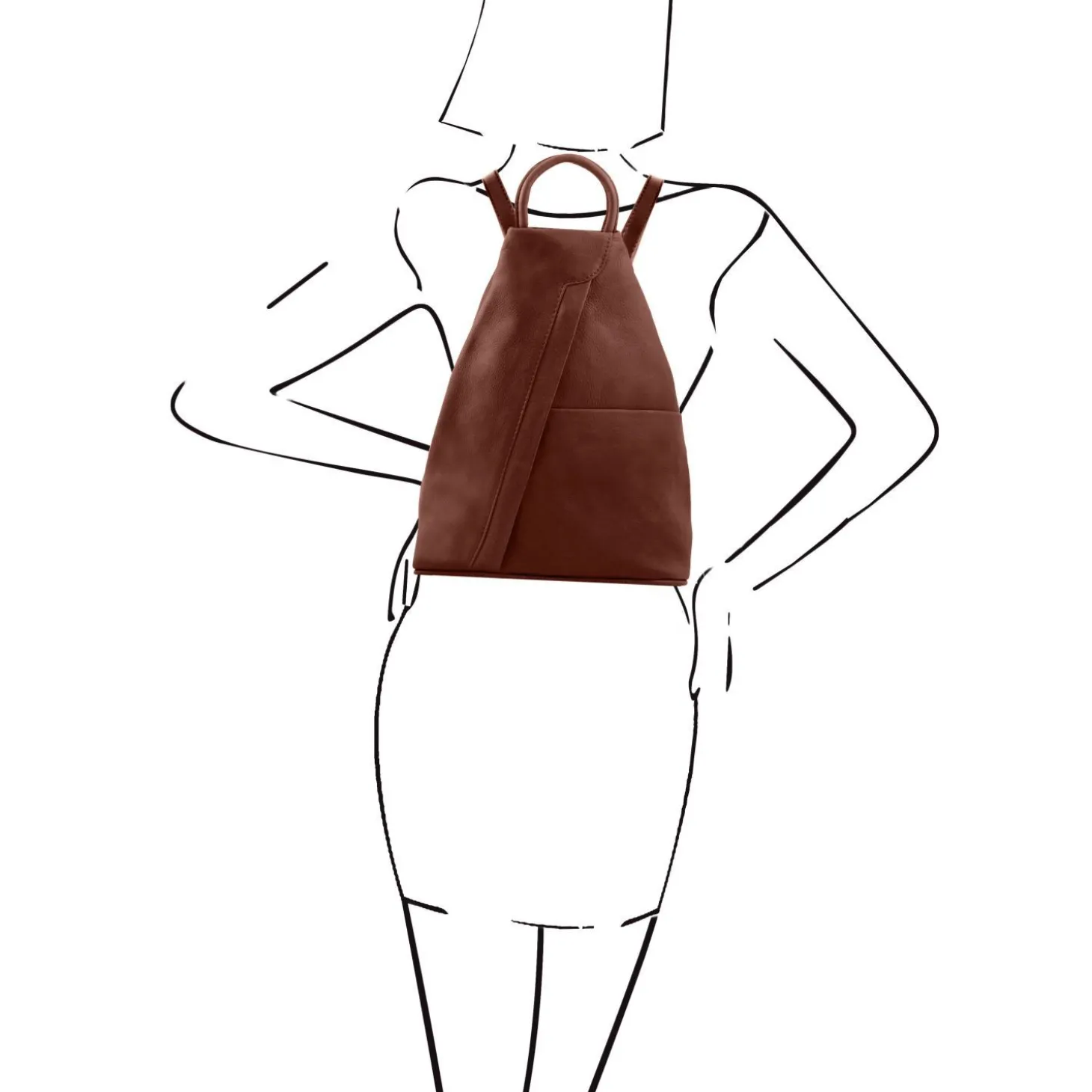 Rucksack Tropfendesign aus Weichem Leder