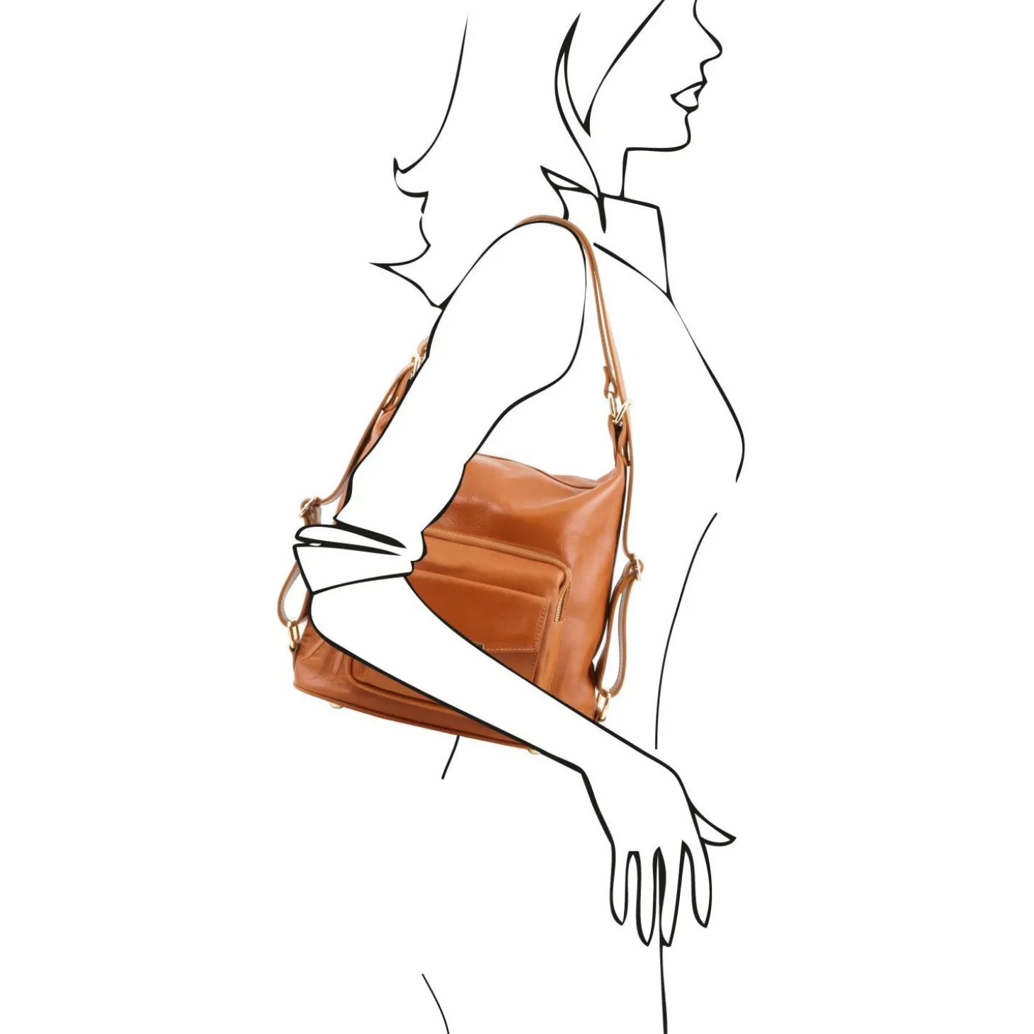 Schultertasche aus Kalbsleder