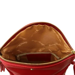 Schultertasche aus Leder mit Quasten