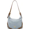 Schultertasche aus Wildleder
