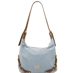 Schultertasche aus Wildleder
