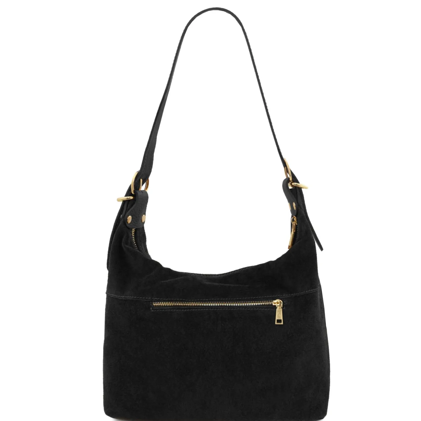 Schultertasche aus Wildleder