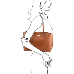 Shopping Tasche aus Leder und Brieftasche aus Leder mit 3 Scheinfächern und Münzfach