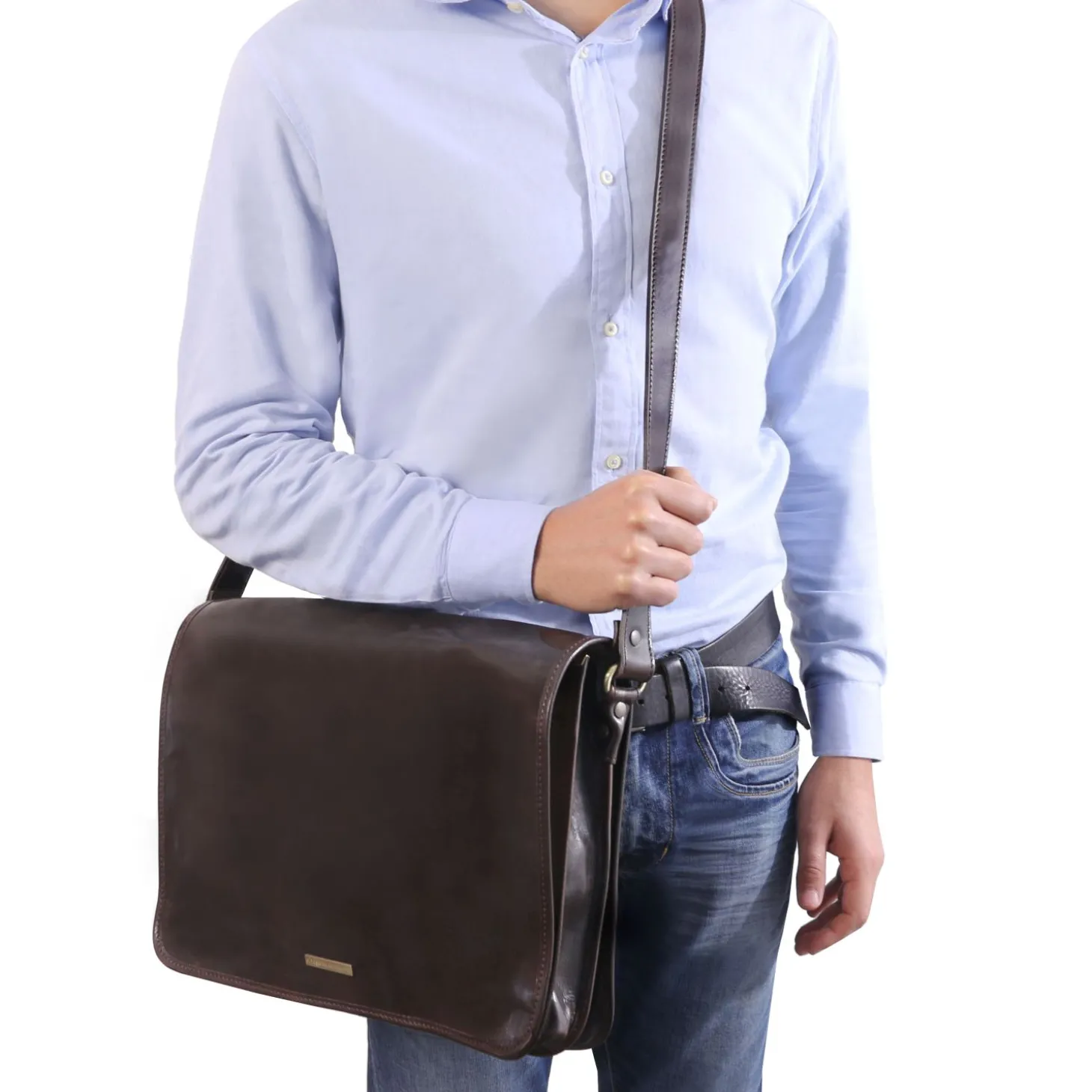Tasche mit Laptopfach aus Leder