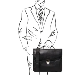 TL SMART Multifach-Notebooktasche aus Leder
