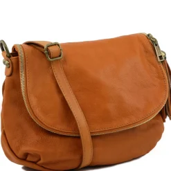 Umhängetasche aus Weichem Leder mit Quasten